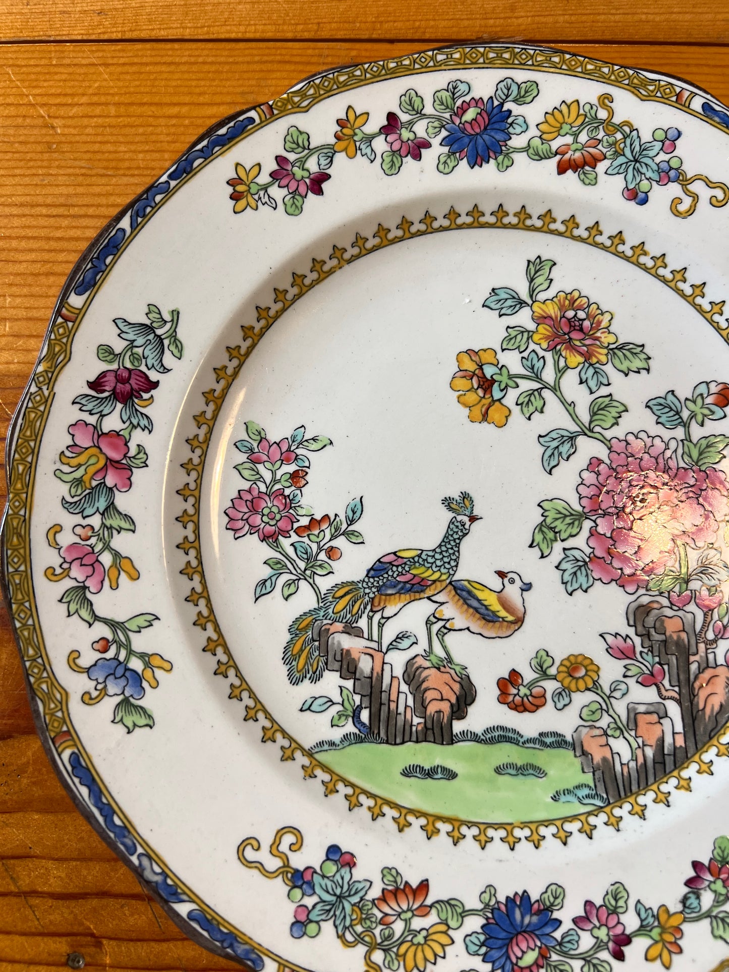 Bird and Floral Antique Plate