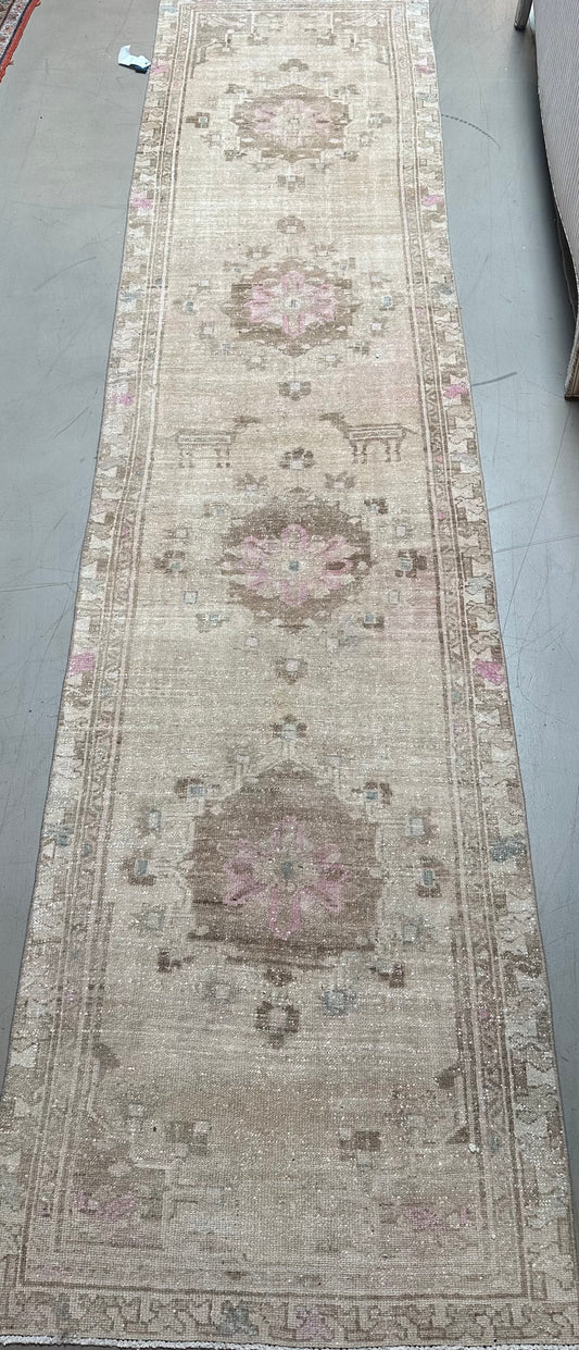 3'0" 12'7" Vintage Persian Rug