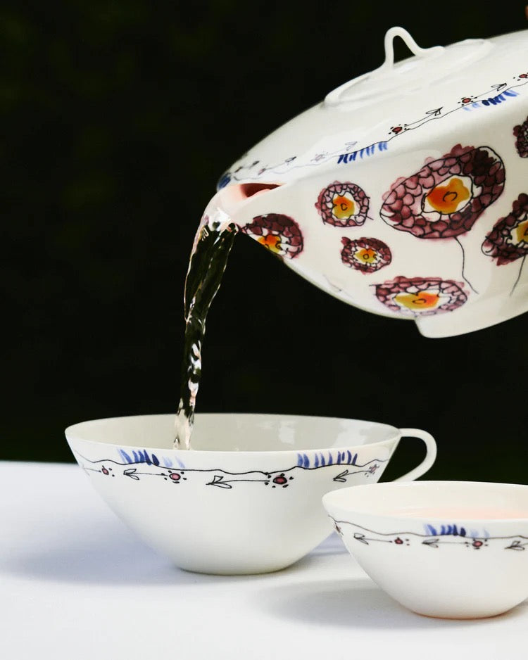 Tea Pot Anemone Milk Midnight Flowers