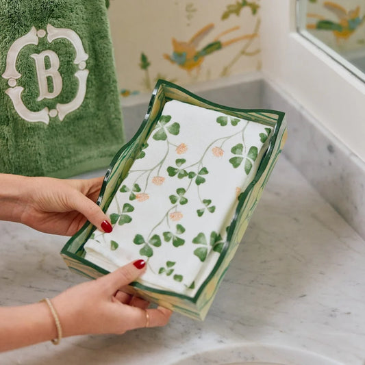 Weezie Marbled Moss Larquer Tray