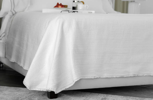 Battersea Coverlet White Cotton Queen 96X98