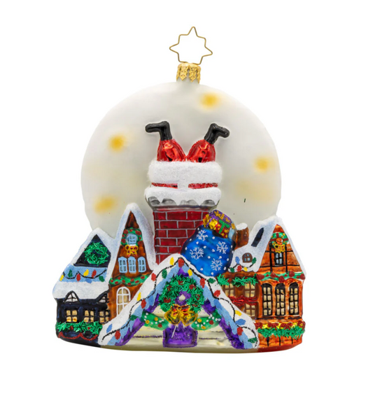 Santa's Moonlight Mischief Ornament
