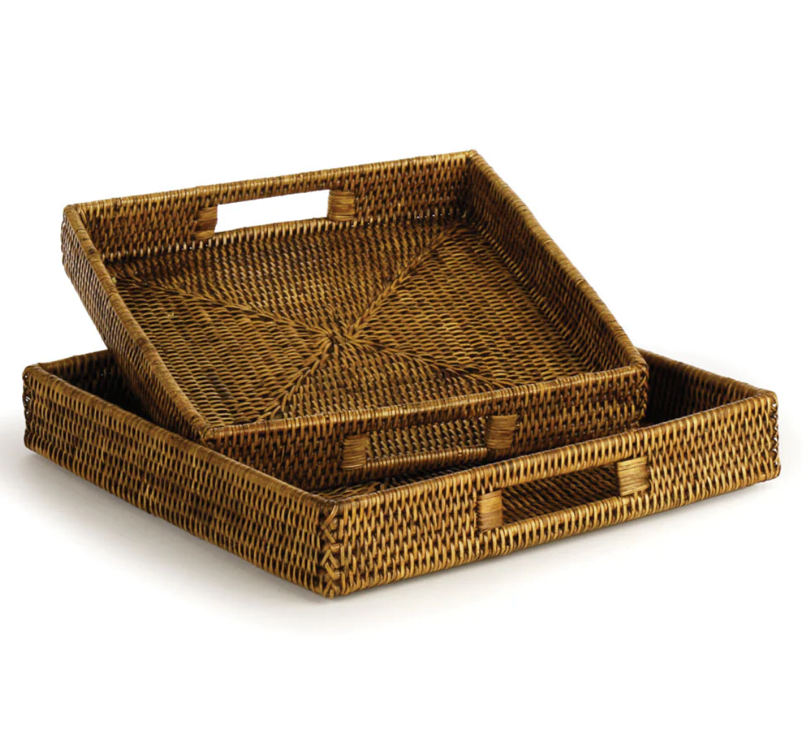 Burma Rattan Square Table Trays