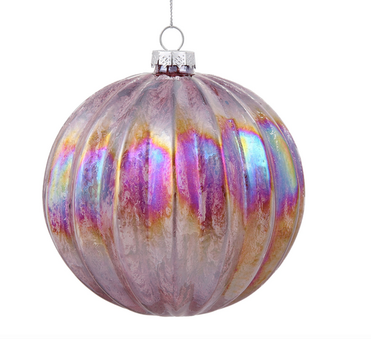 Fluted Glass Ball Ornament