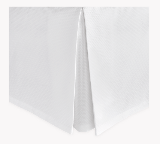 Diamond Pique Queen Bed Skirt-White
