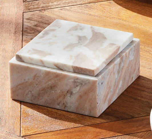Jaqueline Marble Square Lidded Box