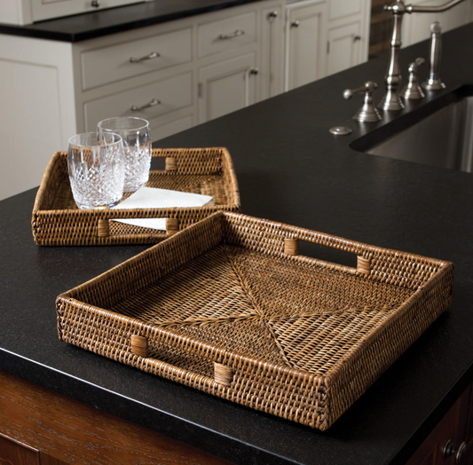 Burma Rattan Square Table Trays