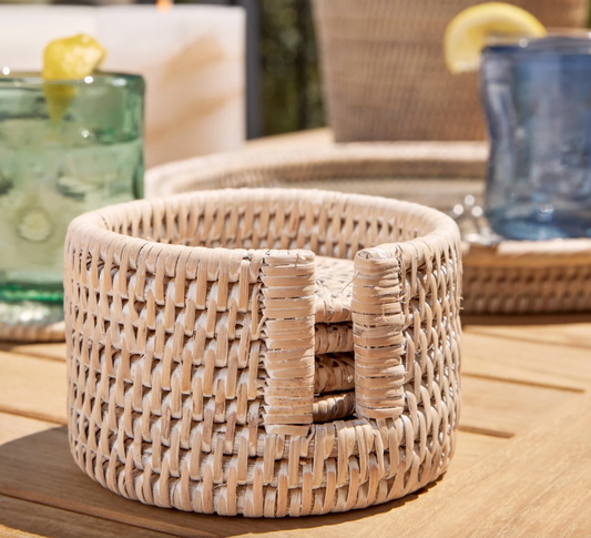 Burma Rattan Coasters, Set of 6