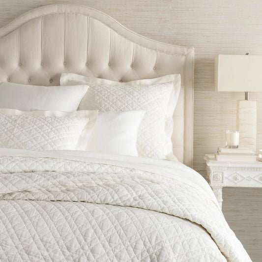 Washed Linen Quilt | Ivory/King
