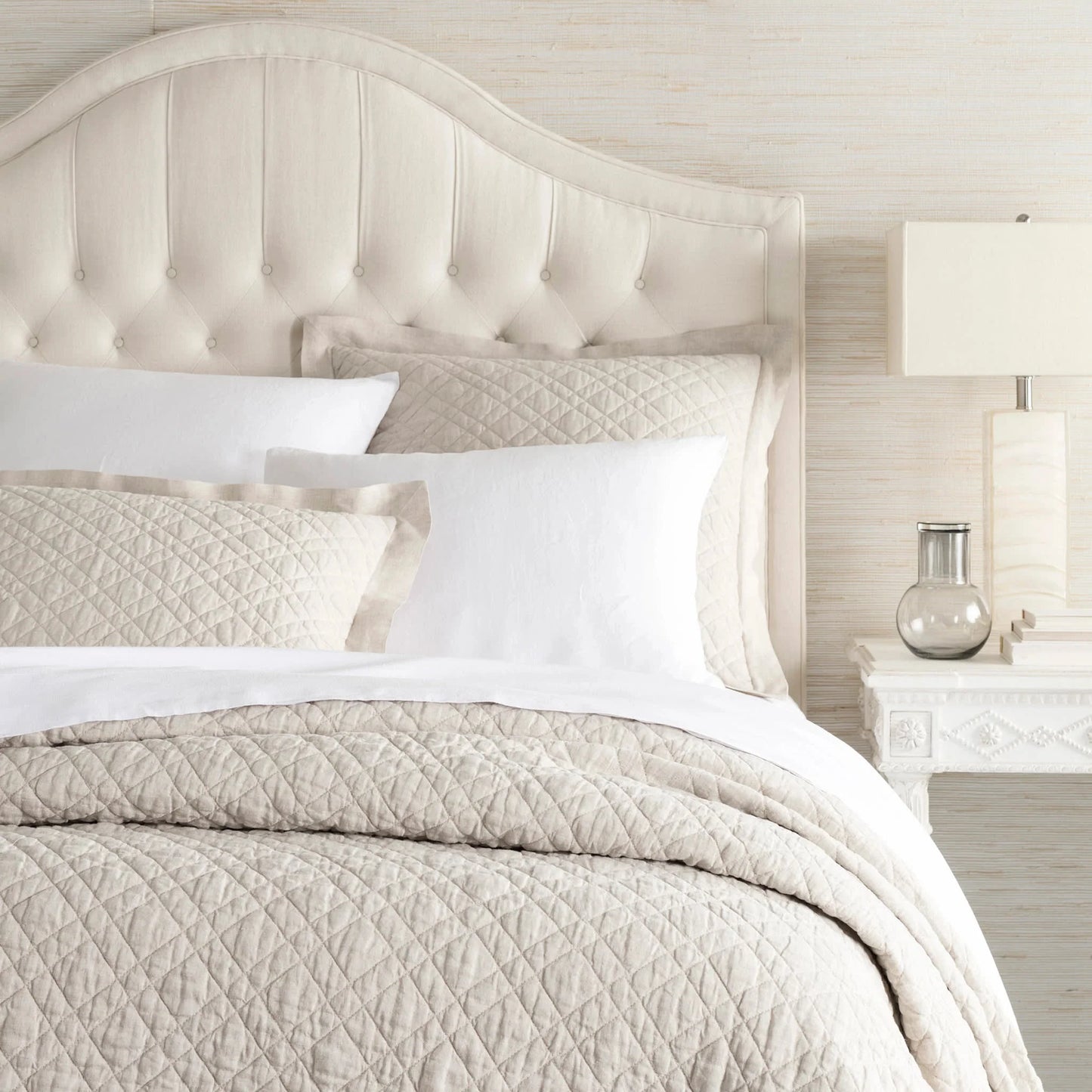 Washed Linen Quilt | Natural/King