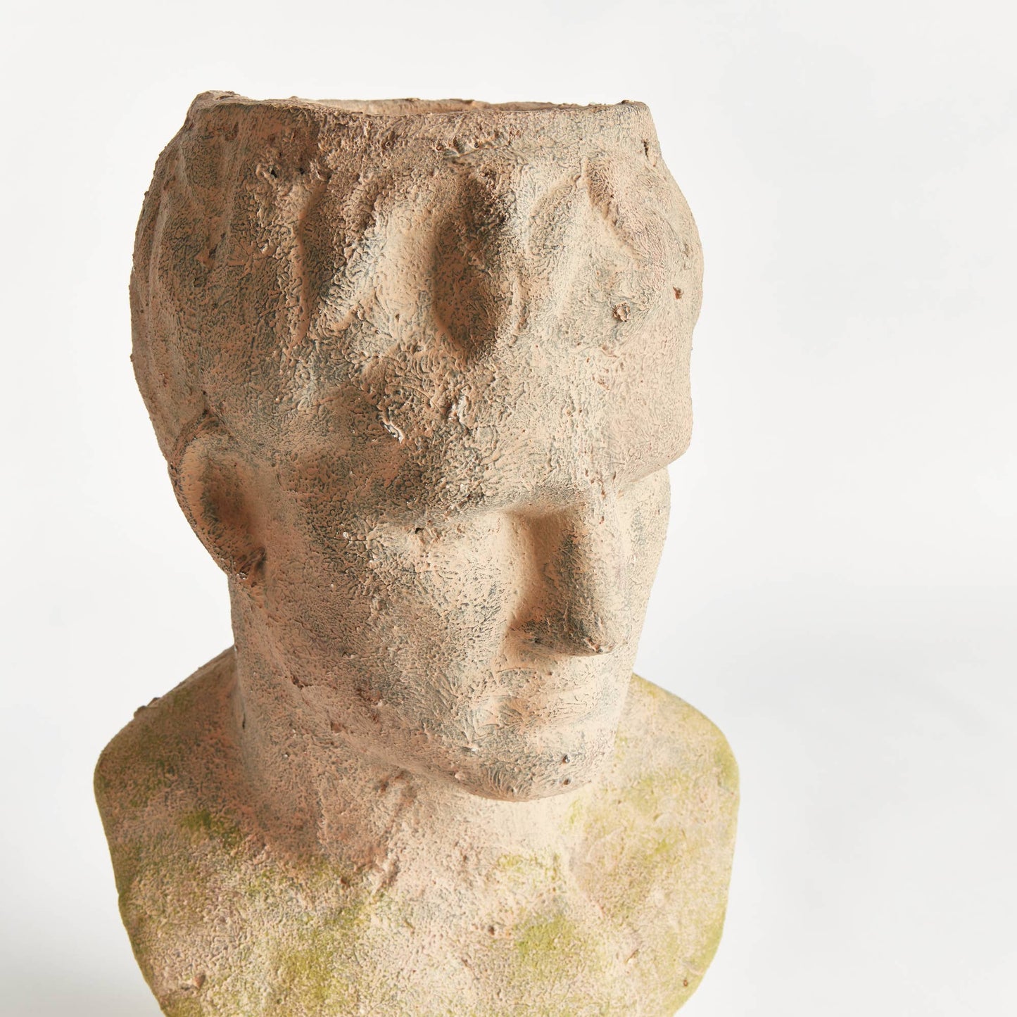 Weathered Garden Male Bust Planter, Brown