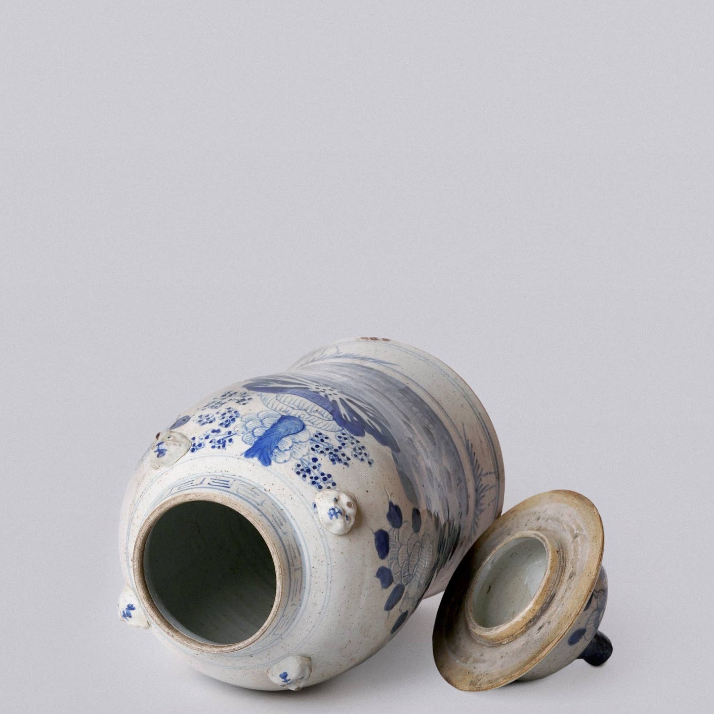 Blue and White Four Seasons Porcelain Temple Jar