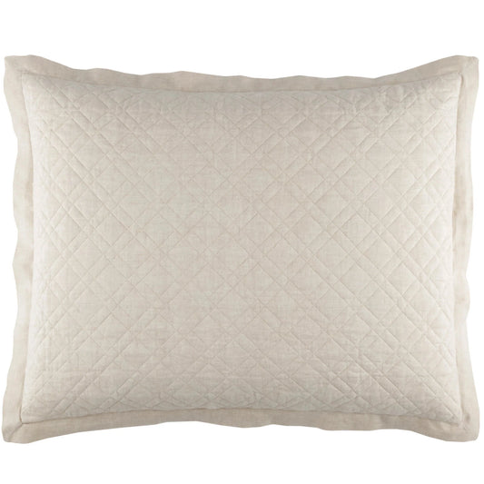 Washed Linen Quilted Sham | Natural/Dutch Euro