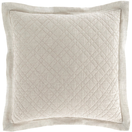 Washed Linen Quilted Sham | Natural/Euro