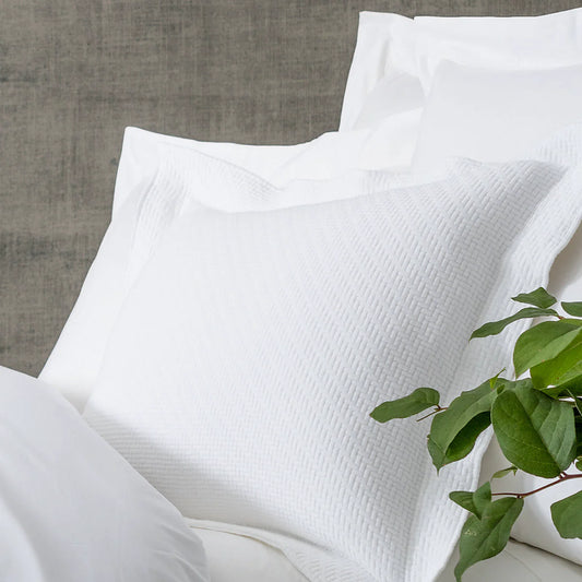 Interlaken Matelasse Sham | White/Euro