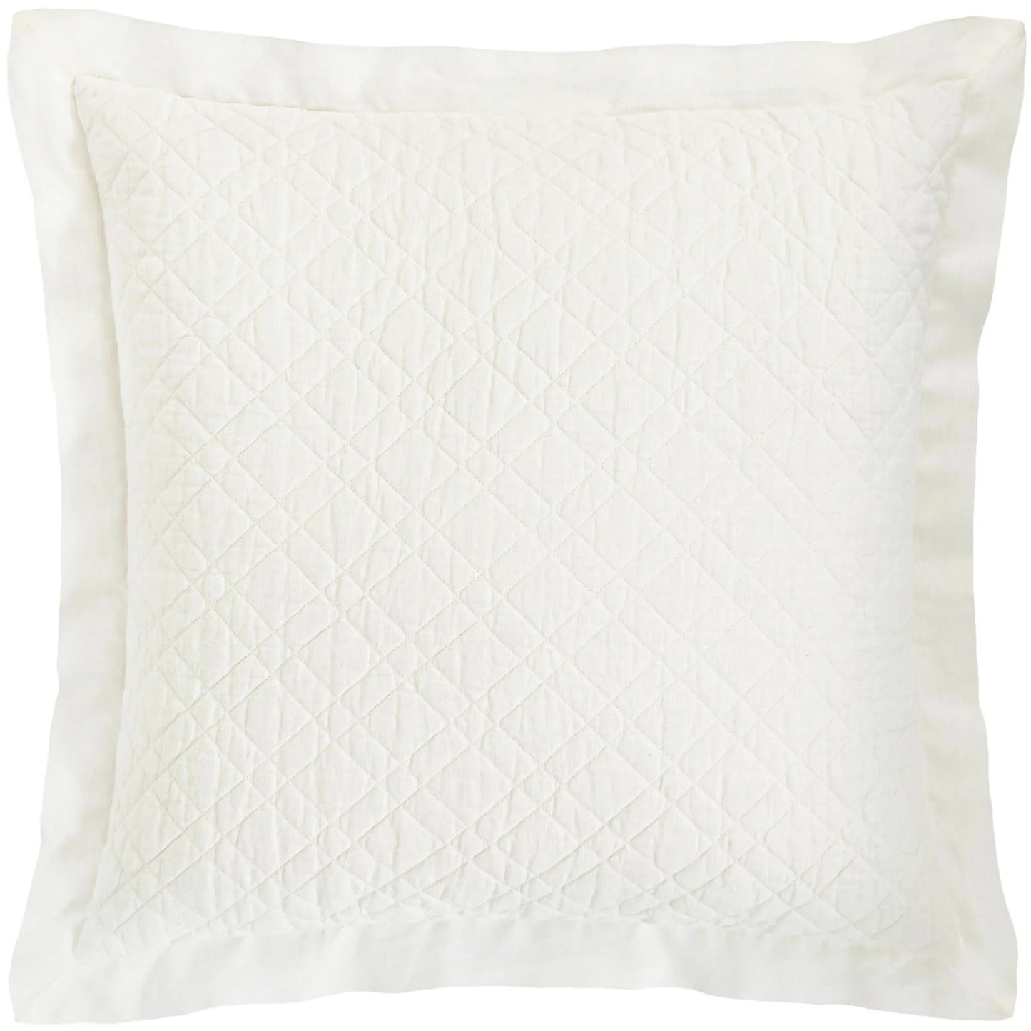 Washed Linen Quilted Sham | Ivory/Euro