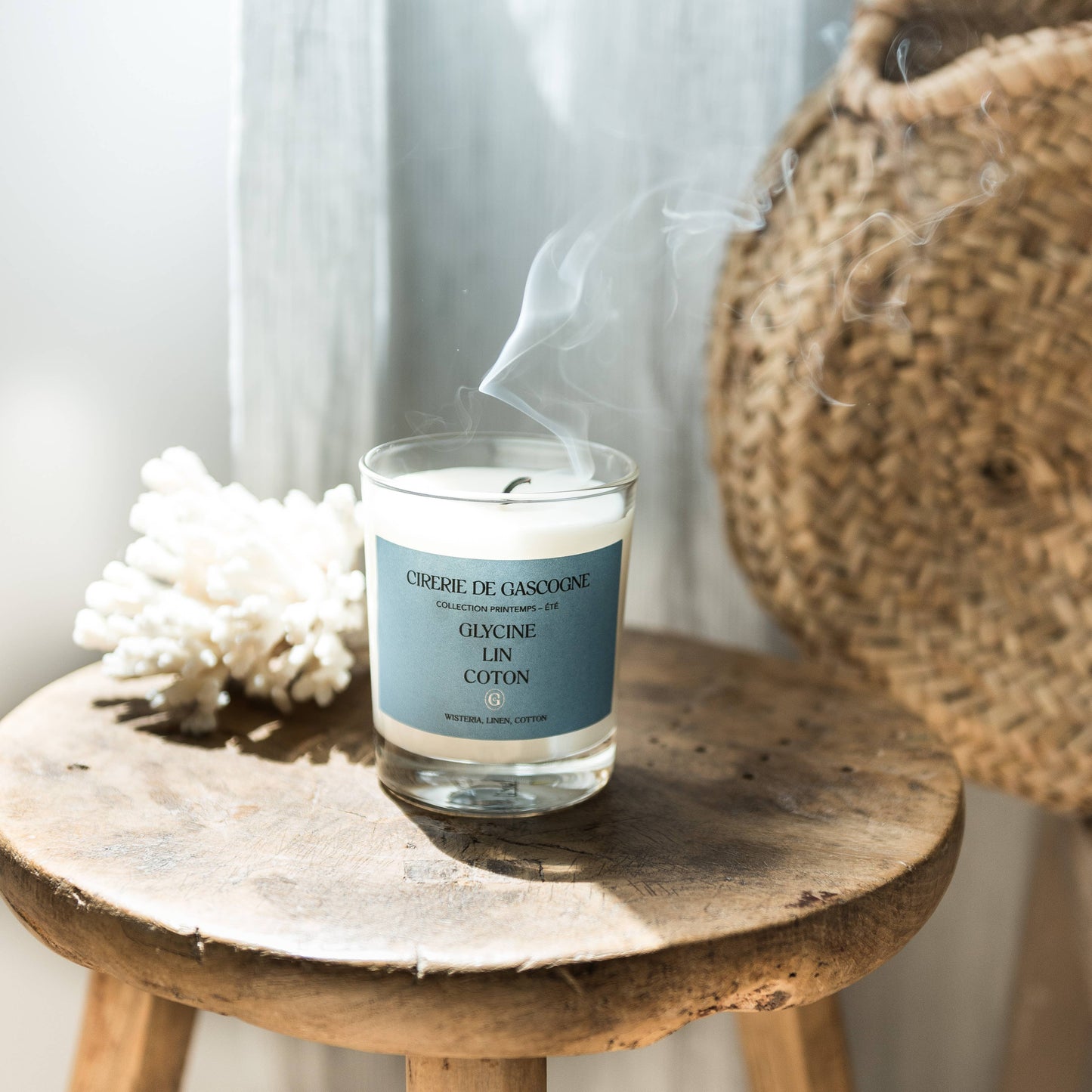 Wisteria, Linen, Cotton Blend Candle