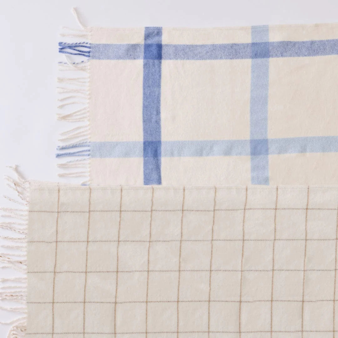 Weezie Throw Blanket - Blue Plaid