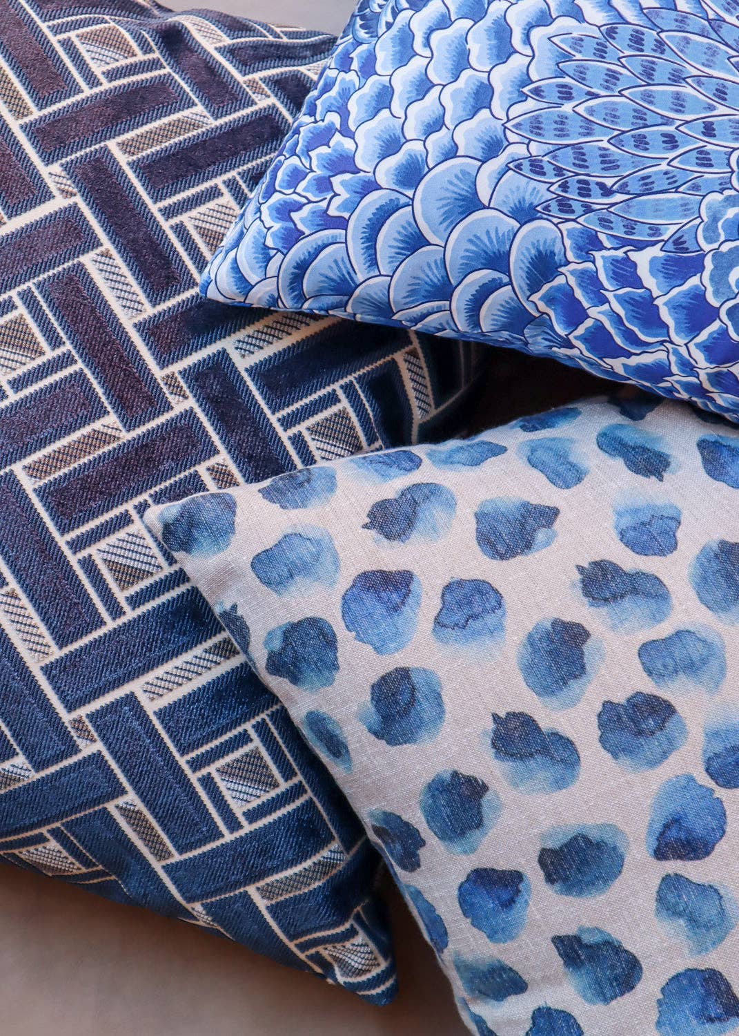 Layla Blue Artichoke Pattern Throw Pillow