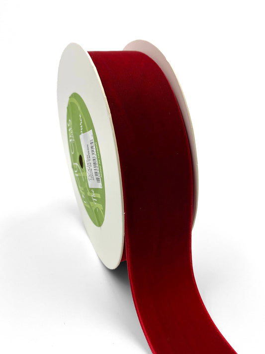 1.5" Red Classic Woven Velvet Ribbon