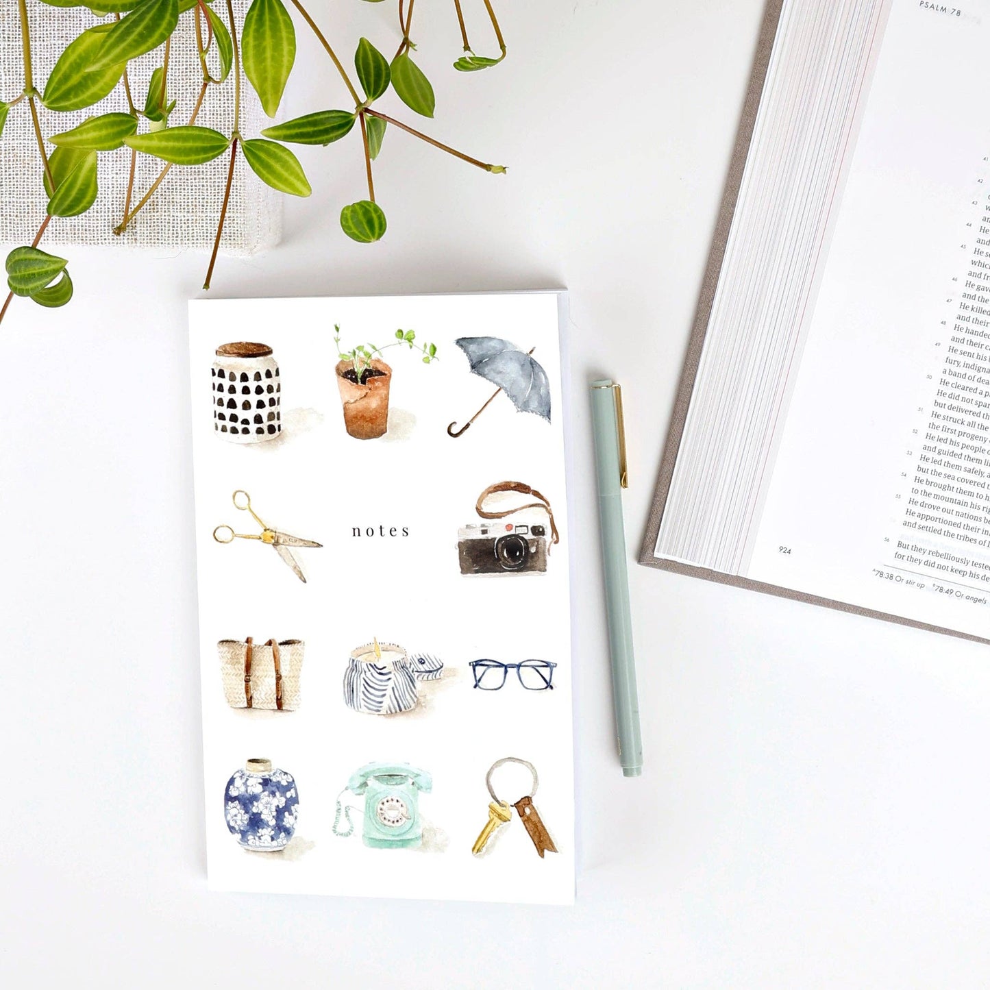Softtouch Cover Notebook with Original Watercolor Artwork