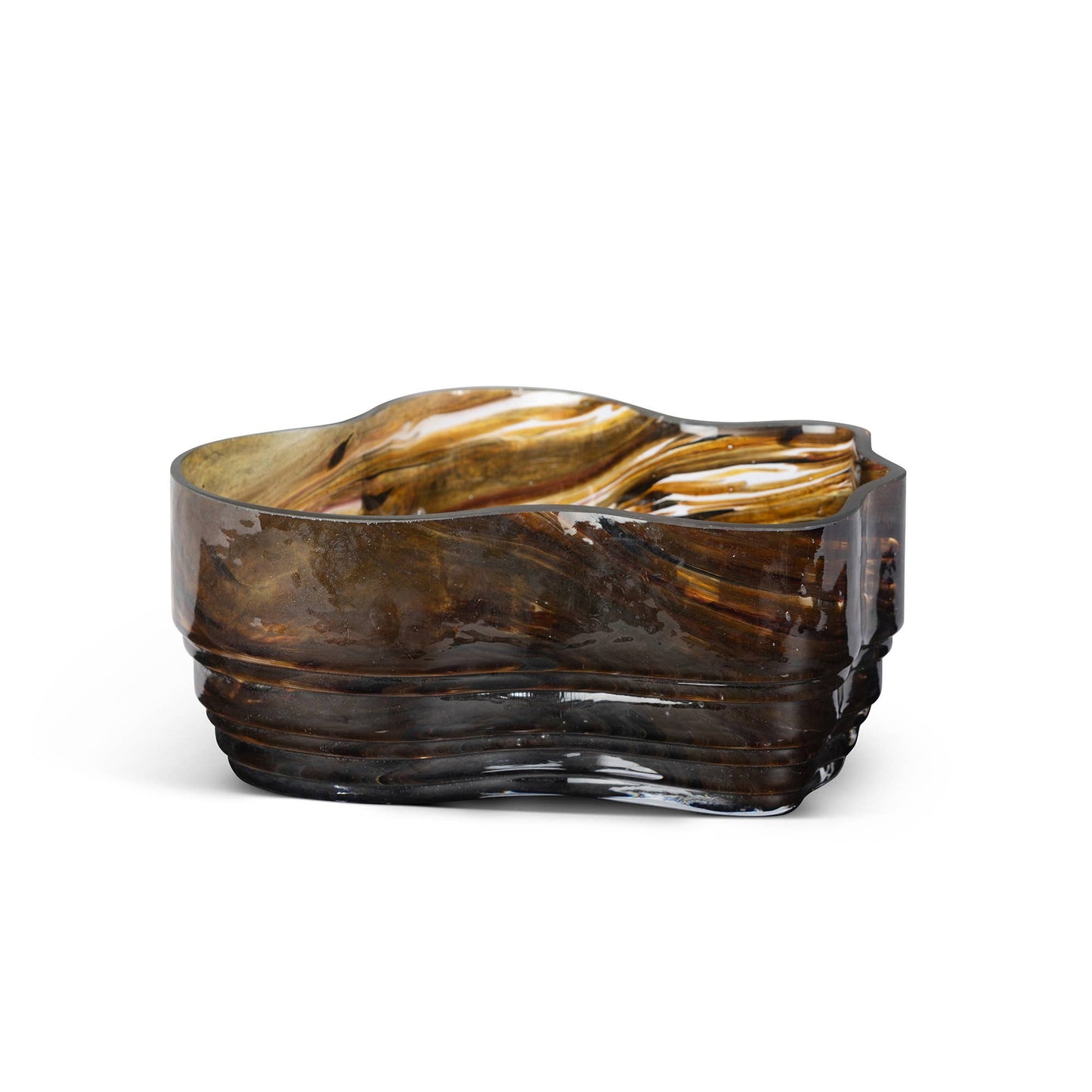 Clover Glass Decorative Bowl, Tortoise