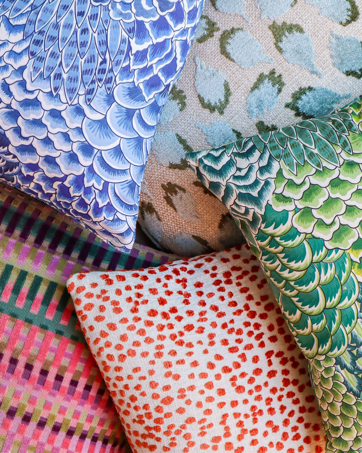 Layla Blue Artichoke Pattern Throw Pillow