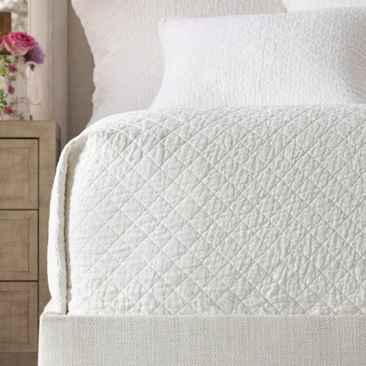 Emily Coverlet White Linen Queen 96X98