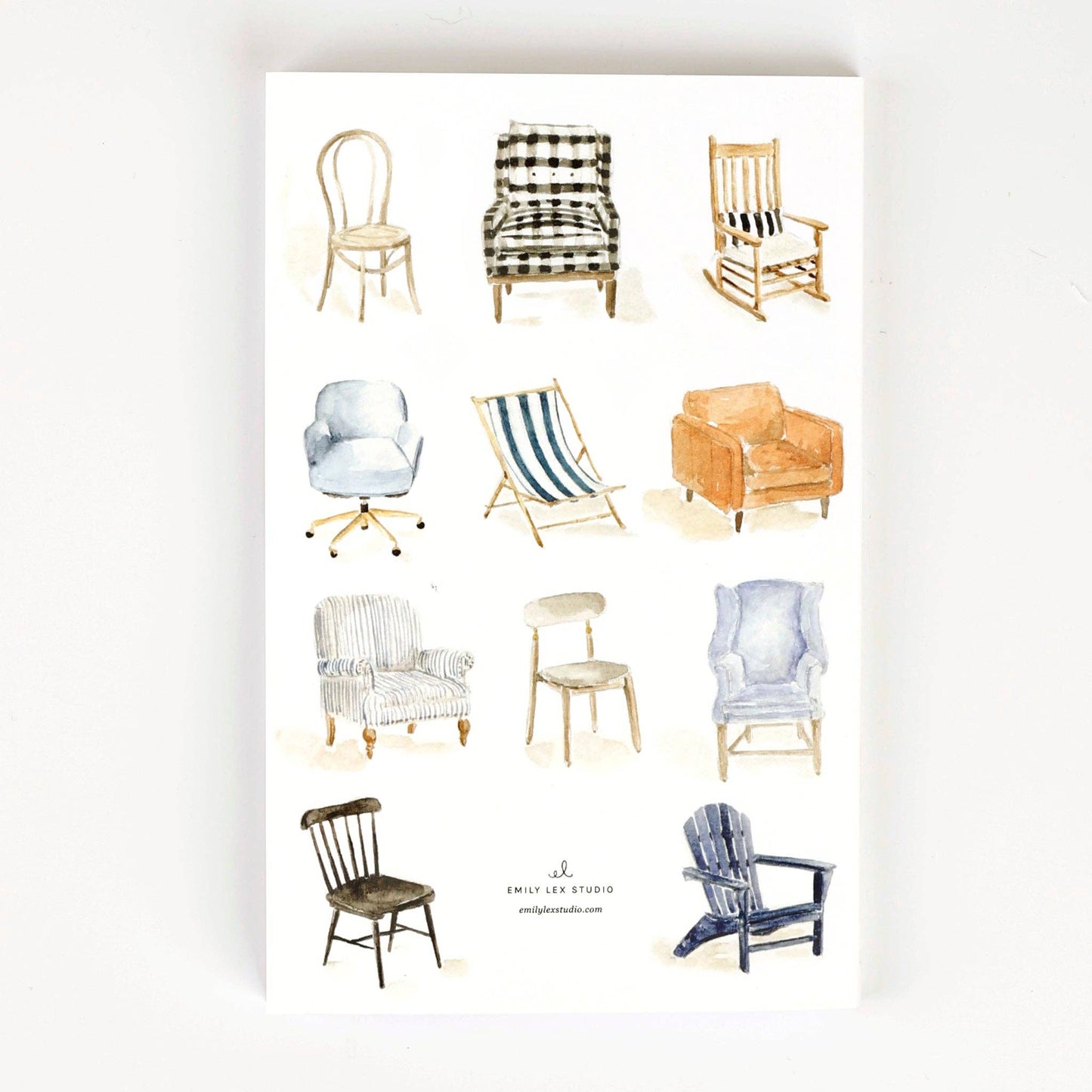Softtouch Cover Notebook with Original Watercolor Artwork