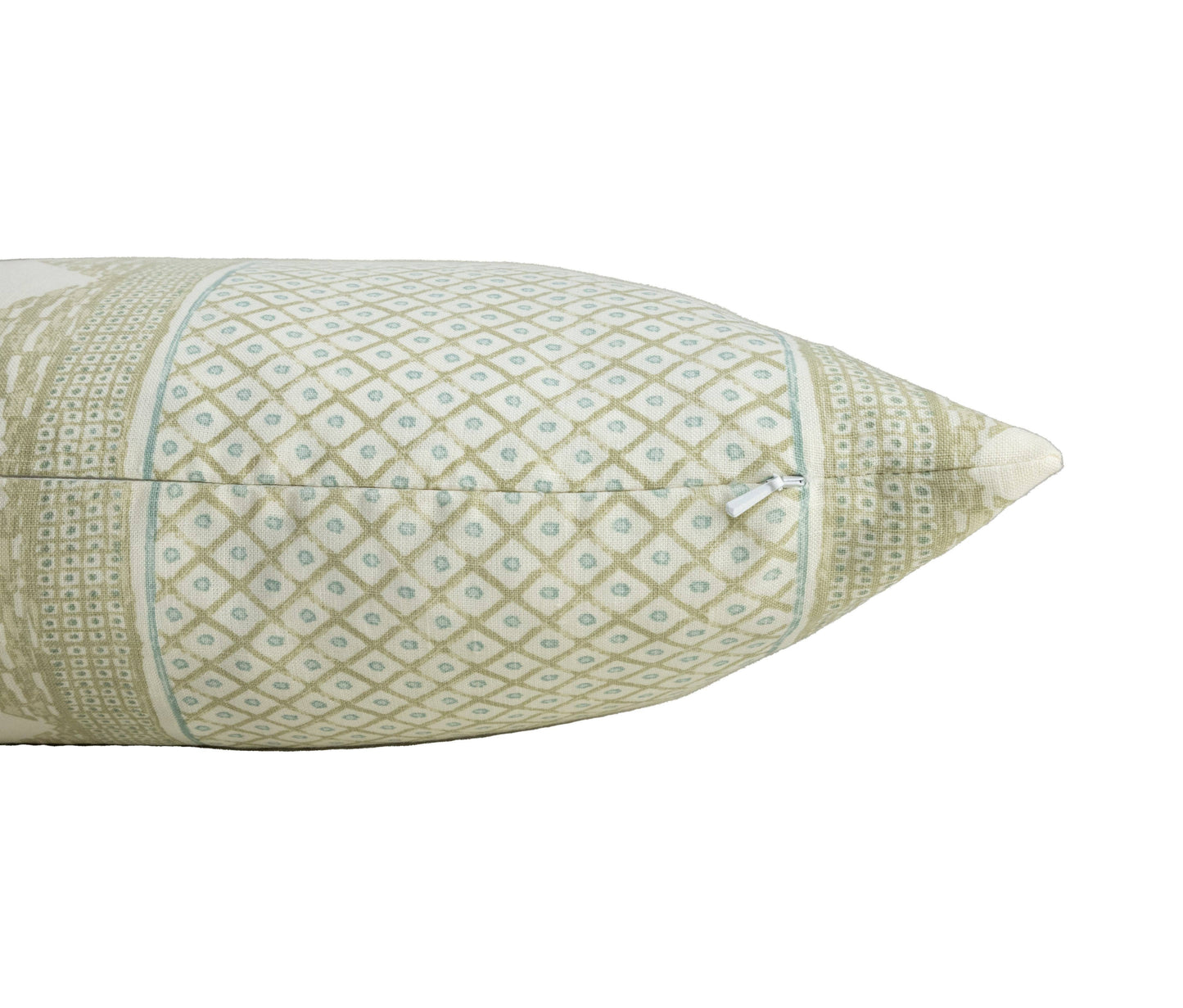 Kennedy Sage Cream and Aqua Throw Pillow