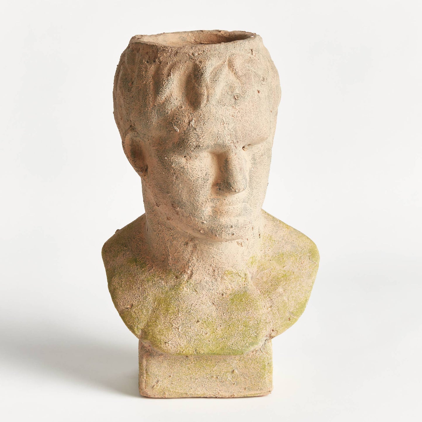 Weathered Garden Male Bust Planter, Brown
