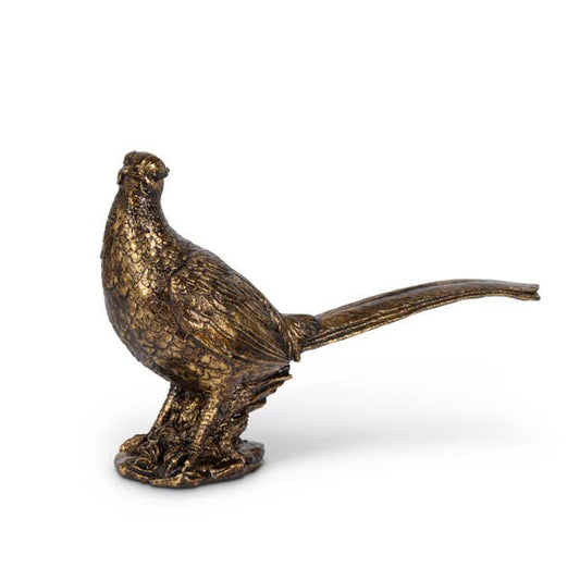 Bronze Resin Tabletop Pheasant, 16.9"L
