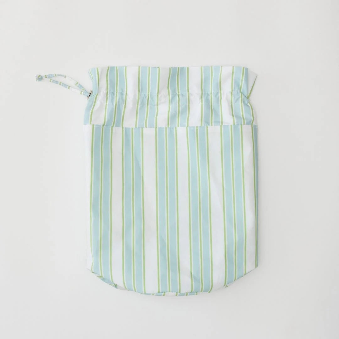 Weezie Bikini Bag - Green/Blue Stripe