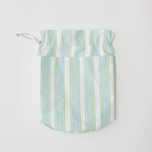 Weezie Bikini Bag - Green/Blue Stripe