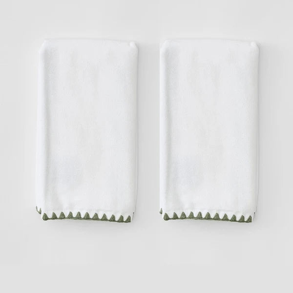 Weezie Stitched Edge Powder Bath Standard Towels, Pair of 2