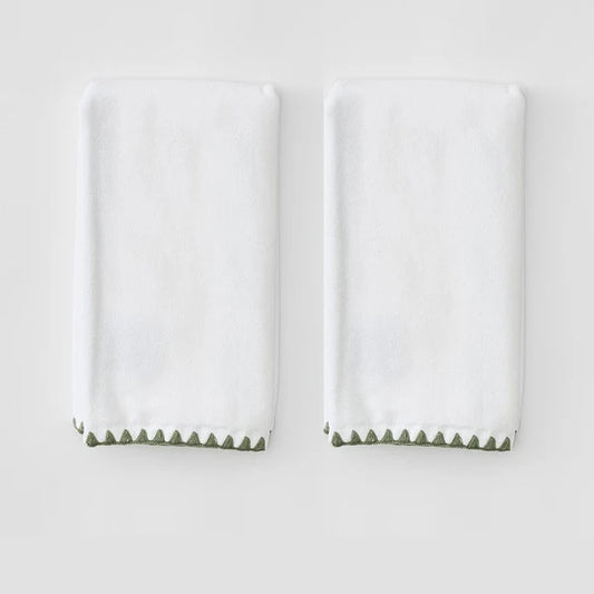 Weezie Stitched Edge Powder Bath Standard Towels, Pair of 2