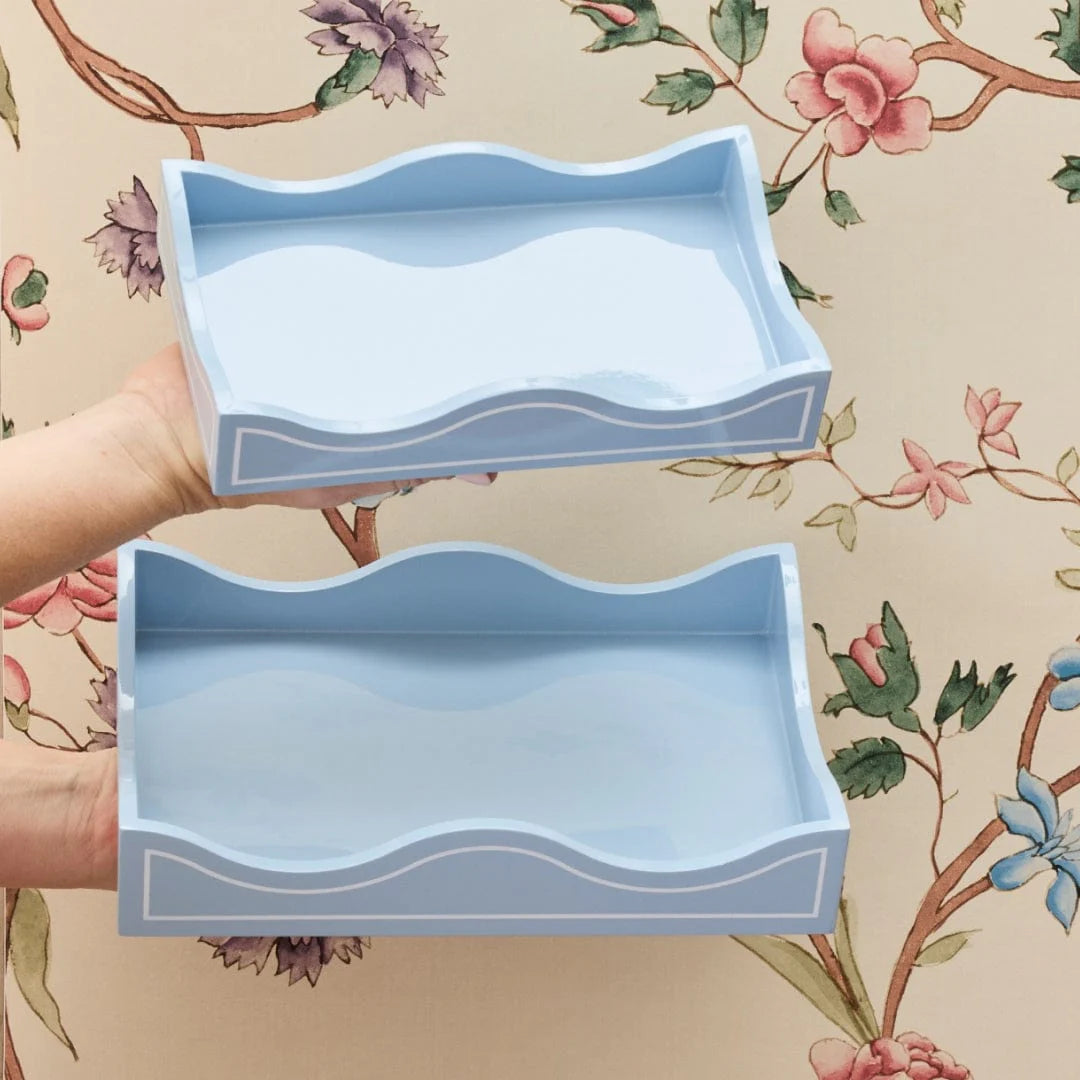 Weezie Large Lacquer Tray - Hydrangea