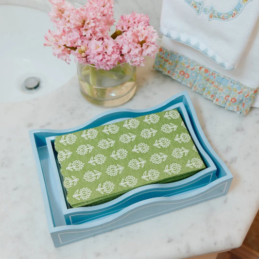 Weezie Small Lacquer Tray - Hydrangea