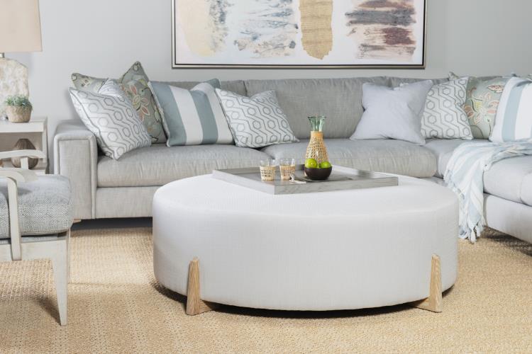 Rockford Leather 42" Round Ottoman