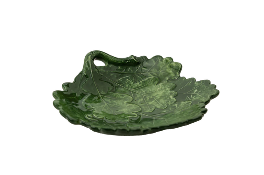 Compagnia Leaf Plate, Green Oak Leaves