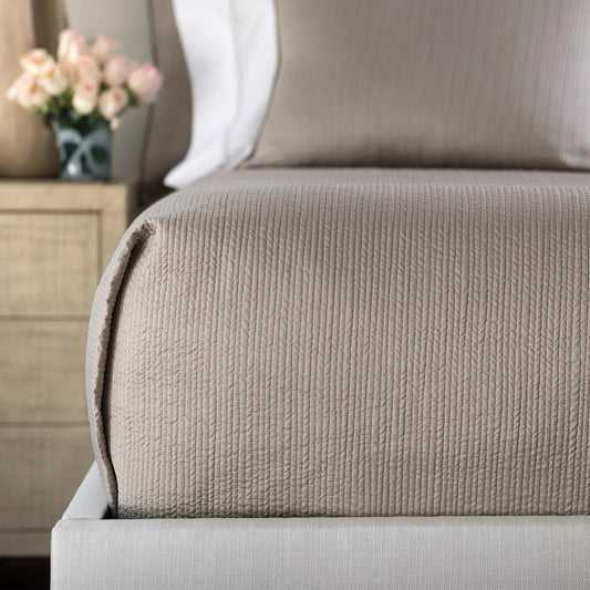 Retro Coverlet Taupe S&S Queen 96X98