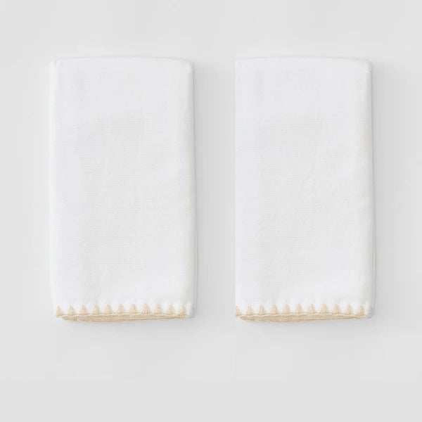Weezie Stitched Edge Powder Bath Fingertip Towels, Pair of 2
