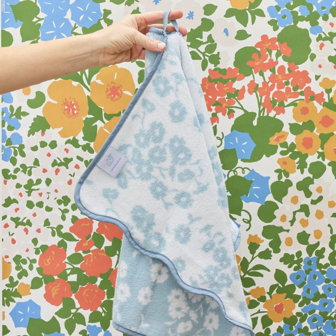 Weezie Scallop Patterned Hand Towels (Pair) - Sea Glass