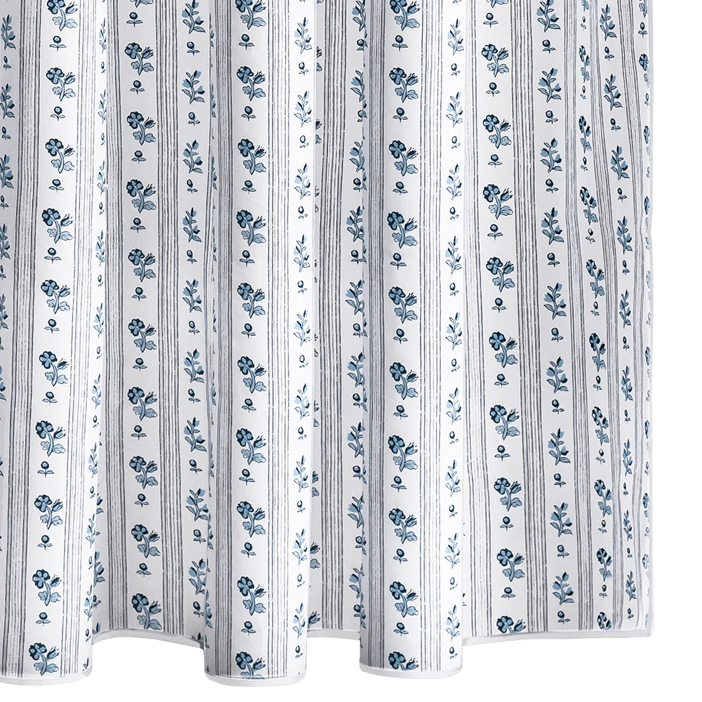 CABANON STRIPE SHOWER CURTAIN- BLUE