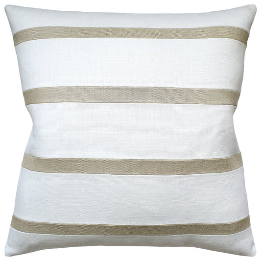 SLUBBY LINEN STRIPE IVORY/MUSHROOM Pillow