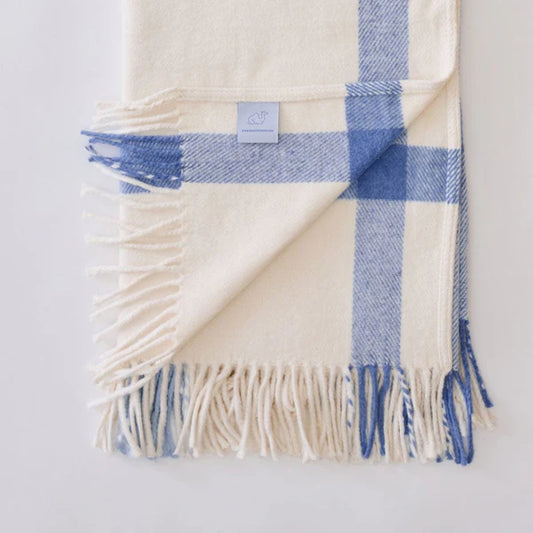Weezie Throw Blanket - Blue Plaid